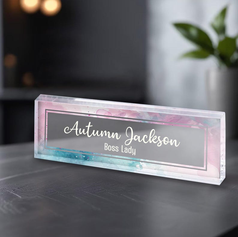 Desk Plaque - Personalized Acrylic Name Plate for Desk- Custom Name Sign - Professional Gift for Graduation, Promotion, New Job, Phd Gift
