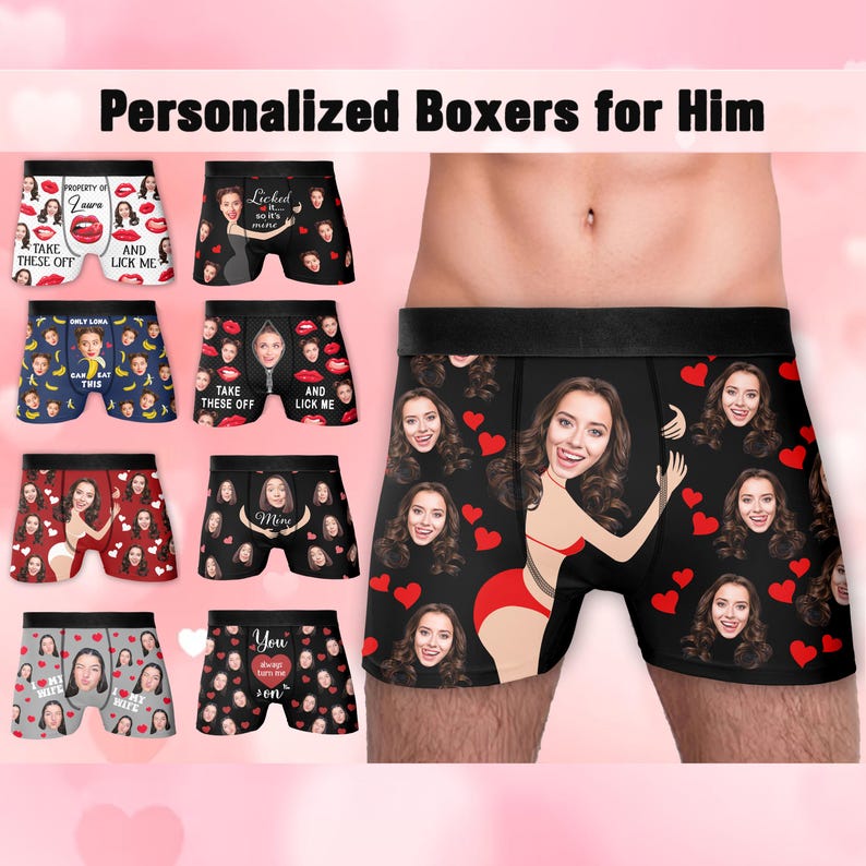 Custom Face Boxers for Husband, Personalized Face Underwear, Boxers with Face, Funny Underwear With Face, Valentine Gifts For Him/Husband
