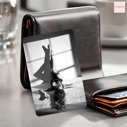 Custom Boudoir Metal Wallet Card Gift for Him, Boudoir Wallet Insert, Wallet Accessories For Men, Anniversary Gift, Husband Gift Wife Gift