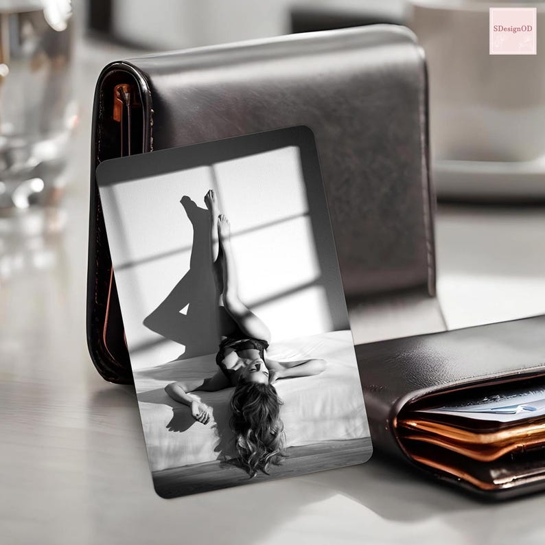 Custom Boudoir Metal Wallet Card Gift for Him, Boudoir Wallet Insert, Wallet Accessories For Men, Anniversary Gift, Husband Gift Wife Gift
