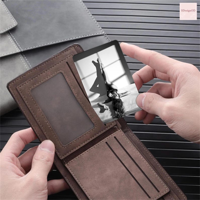 Custom Boudoir Metal Wallet Card Gift for Him, Boudoir Wallet Insert, Wallet Accessories For Men, Anniversary Gift, Husband Gift Wife Gift