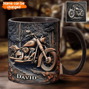Never Underestimate An Old Man With A Motorcycle Personalized Biker Accent Mug, Motor Racer Coffee Cup Gift for Men, Custom Gift