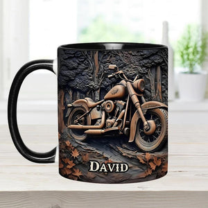 Never Underestimate An Old Man With A Motorcycle Personalized Biker Accent Mug, Motor Racer Coffee Cup Gift for Men, Custom Gift