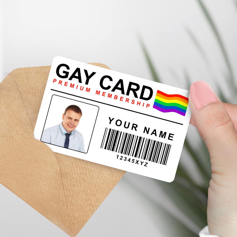 Personalised GAY CARD - Premium Lifetime membership, Joke Meme, Funny Gift, Gift for Prank, Identity Card