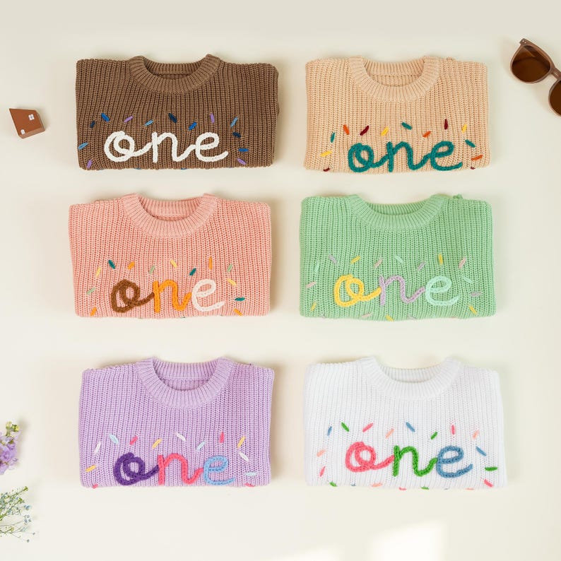 Personalized First Birthday Baby Sweater,Handmade One baby Sweater,Fall/Winter Baby Outfit,Custom Baby 1st Birthday, Custom Boy/Girl Outfit