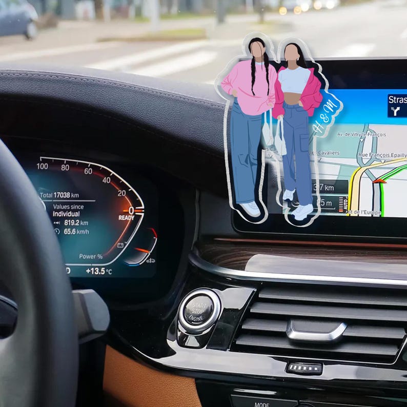 Bestie Gift For Her, Drive Safe Photo Visor Clip, Faceless Portrait Visor Clip, Gift For Boyfriend, Drive Safe Sun Visor Picture Clip