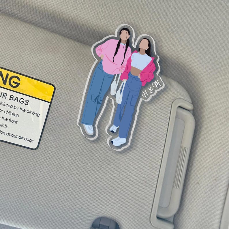 Bestie Gift For Her, Drive Safe Photo Visor Clip, Faceless Portrait Visor Clip, Gift For Boyfriend, Drive Safe Sun Visor Picture Clip
