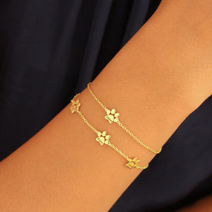 Paw Print Name Bracelet,Custom Elegant Dog Paw Bracelet,Pet Name Bracelet,Pet Lover Gift, Christmas gifts