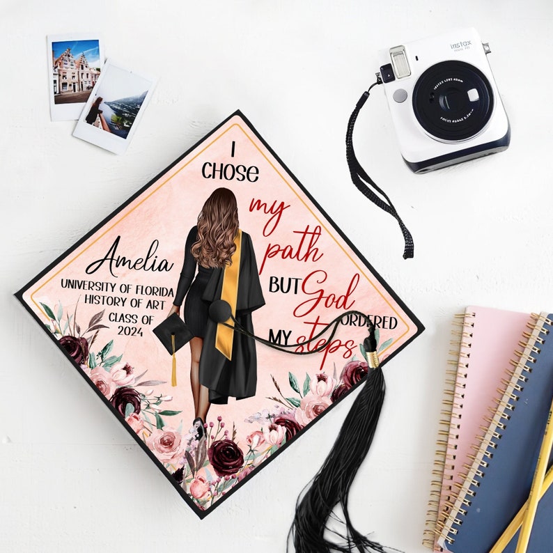 Personalized Graduation Cap Topper, Graduation Gift, Grad Cap Topper, Class Of 2025, College Senior Graduated Gift, Graduation Gift For Her