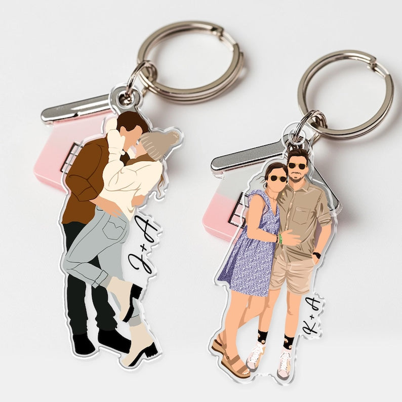 Anniversary Gift for Him, Custom Photo Keychain, Couple Keychain,Mothers Days Gift Keychain, Photo Keychains, Gift for Boyfriend, Drive Safe