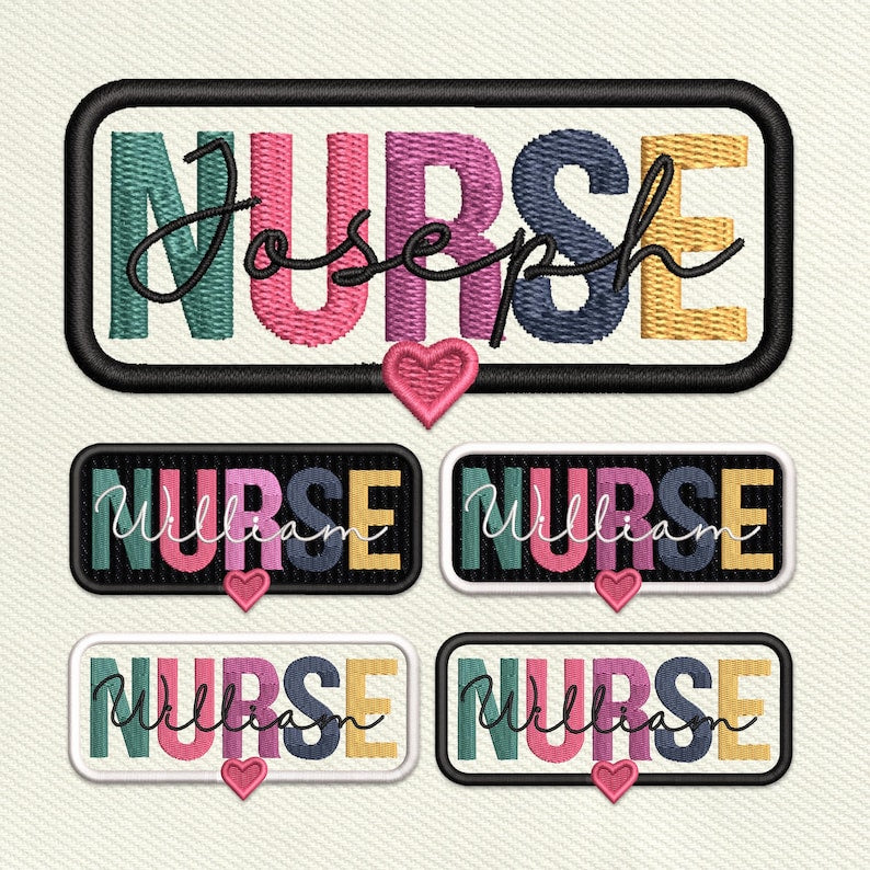 Personalized Embroidered Nurse Patches, Custom Name Patch for RN, New Nurse Gift, Sewn/Iron On Patches For Clothes Backpacks, Velcro Patch