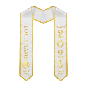 Graduation Stole, Personalized College Graduation Sash Custom Text, Stole for Graduation Classic Graduation Accessory, 3 Color Options