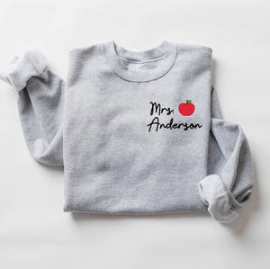 Custom Teacher Last Name Sweatshirt, Back To School, Teacher Mrs Shirt, Personalize Teacher Shirt, Teacher Appreciation, Gift for Teacher