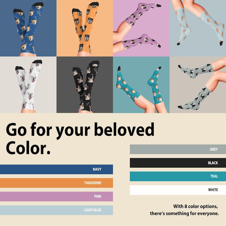 Custom Face Socks from Photo Personalized Cat Dog Funny Socks - Mens Socks for Grooms Cute Pet Socks with Face