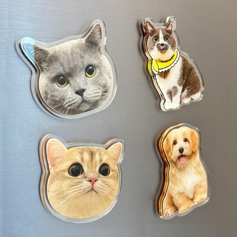 Custom Pet Magnet | Personalized Pet Face Magnet | Dog Cat Fridge Magnet | Pet Memorial Gift | Unique Home Decor for Pet Lovers