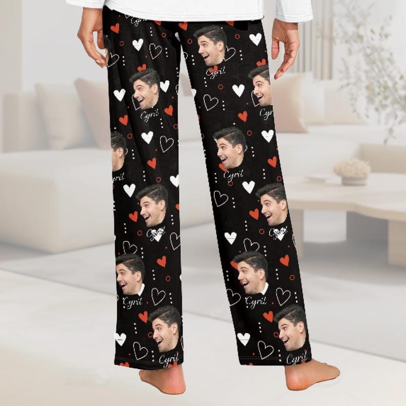 Personalized Pants Pajamas,Custom Face Pajama Pants,Custom Pj Pants,Photo Pajama,Dog Pajamas,Valentine's Day Photo Gift For Her Him,Gifts