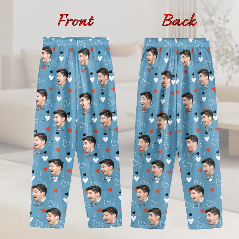Personalized Pants Pajamas,Custom Face Pajama Pants,Custom Pj Pants,Photo Pajama,Dog Pajamas,Valentine's Day Photo Gift For Her Him,Gifts