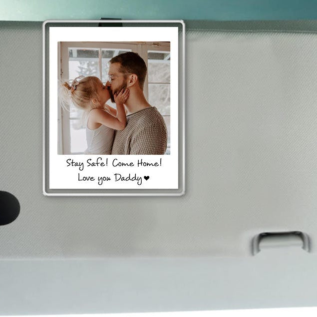 Custom Dad Photo Car Visor Clip, Fathers Day Gift For Dad, Drive Safe Daddy, Husband Gift Drive Safe Sun Visor Clip, Dad Car Accessories
