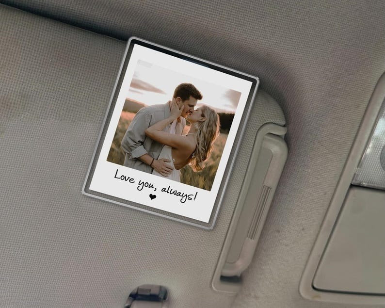 Custom Photo Car Visor Clip, Valentine's Day Gift For Him, Boyfriend Husband Gift Drive Safe Sun Visor Clip, Boyfriend Car Accessories
