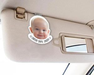 Photo Car Visor Clip, Custom Baby Face Sun Visor Clip, Valentine's Day Gift For Husband, Custom Picture Sun Visor Clip, Gifts For Dad
