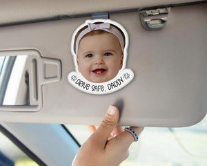 Photo Car Visor Clip, Custom Baby Face Sun Visor Clip, Valentine's Day Gift For Husband, Custom Picture Sun Visor Clip, Gifts For Dad