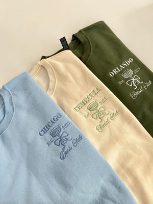 Custom Embroidered Bachelorette Party Sweatshirt, Bridal Shower Gift, Left Pocket Embroidery, Bridesmaid Gift, Girls Club Sweater il_794xN.6559383054_b08u.jpg