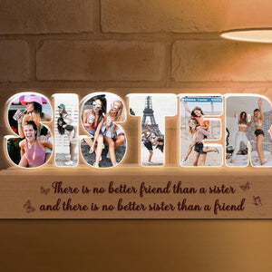 Sisters Photo Collage Night Light, Personalized Sister Gifts, Custom Gift for Sister from Sister, Bestie Photo Led Lamp Sister Birthday Gift