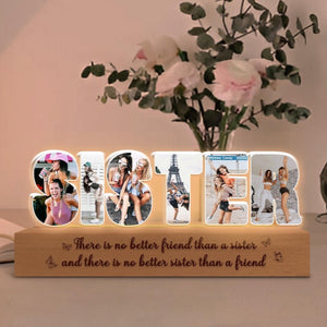 Sisters Photo Collage Night Light, Personalized Sister Gifts, Custom Gift for Sister from Sister, Bestie Photo Led Lamp Sister Birthday Gift