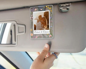 Custom Photo Car Visor Clip, Couple Picture Sun Visor Clip, Valentine's Gift For Boyfriend Girlfriend, Anniversary Gifts For Him, Car Decors