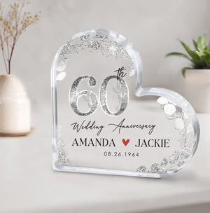 Personalized 60th Anniversary Gift, Diamond Wedding Anniversary Gift, 60th Wedding Anniversary Acrylic Plaque, Gift for Parents Grandparents