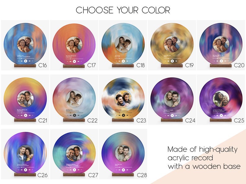 Custom Vinyl Record with Photo, Christmas Gifts for Him,Wedding Couple Gifts, Birthday Gift, Anniversary Gift, Best Friend Gift, Song Plaque