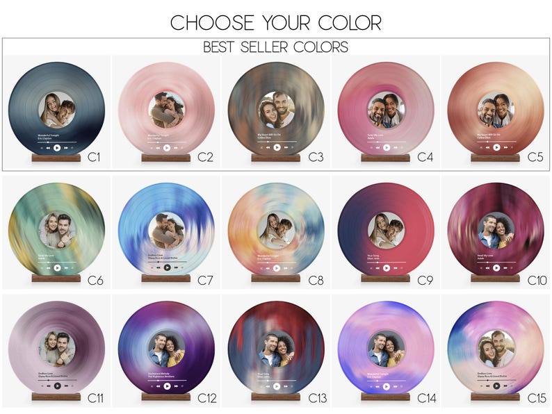 Custom Vinyl Record with Photo, Christmas Gifts for Him,Wedding Couple Gifts, Birthday Gift, Anniversary Gift, Best Friend Gift, Song Plaque