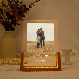 Personalized Photo Night Light Plaque,Couple Photo Lamp,Mother's Day Gift,Custom Led Night Light,Anniversary Gift for Her Him Family Friends