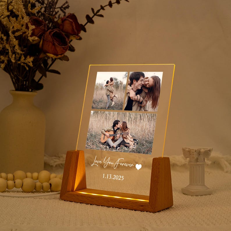 Personalized Photo Night Light Plaque,Couple Photo Lamp,Mother's Day Gift,Custom Led Night Light,Anniversary Gift for Her Him Family Friends
