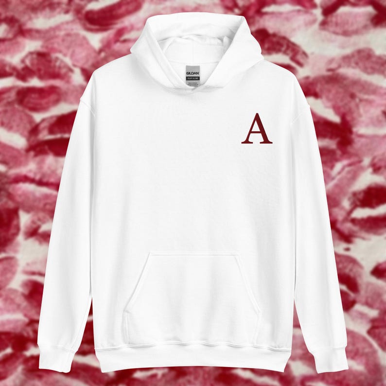 Custom Kiss Hoodie, Kiss Hoodie Initial, Kiss Mark Hoodie, Kisses Hoodie, Valentine Hoodie, Valentine Shirt, Kiss Shirt, Monogram T-Shirt