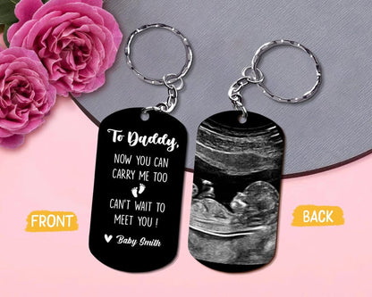 Personalized Baby Ultrasound Keychain, Custom Sonogram Gift For Dad, First Time Dad Gifts, Pregnancy Gift, Dad to be, Pregnancy Announcement