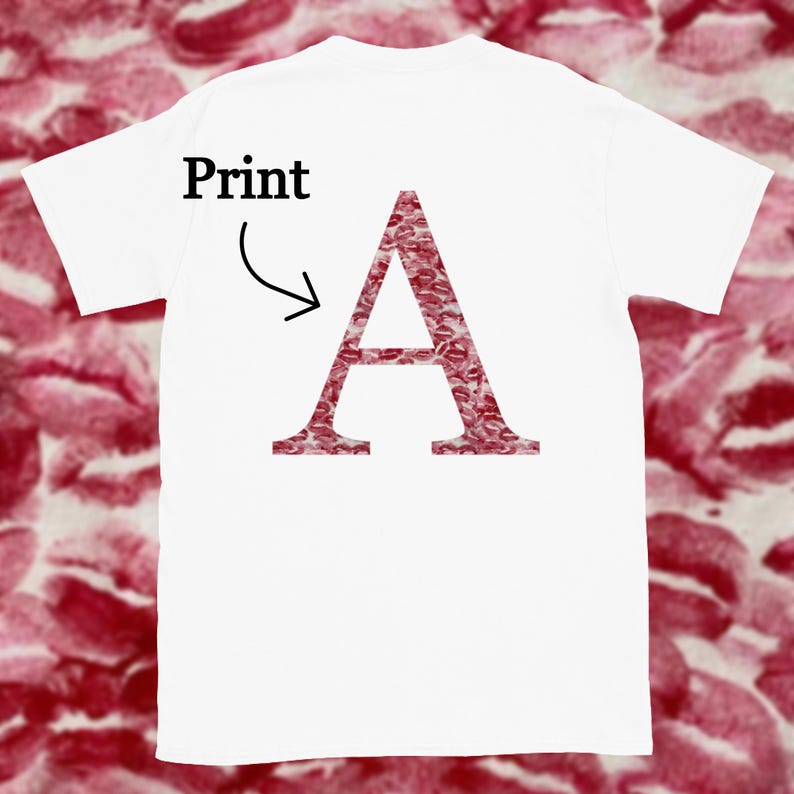 Custom Kiss Hoodie, Kiss Hoodie Initial, Kiss Mark Hoodie, Kisses Hoodie, Valentine Hoodie, Valentine Shirt, Kiss Shirt, Monogram T-Shirt