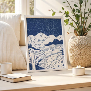 Personalised Star Map First Date Print, The Night You Became My, Illustrated Night We Met, Unframed