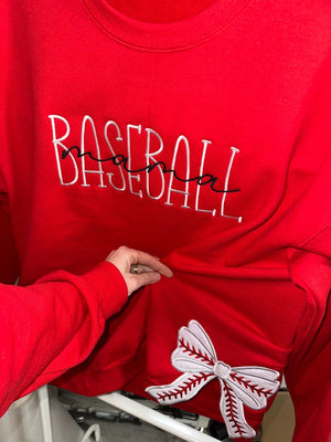 Baseball Mama Embroidered Sweatshirt | Stylish & Comfy for Game Days