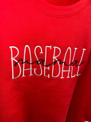 Baseball Mama Embroidered Sweatshirt | Stylish & Comfy for Game Days