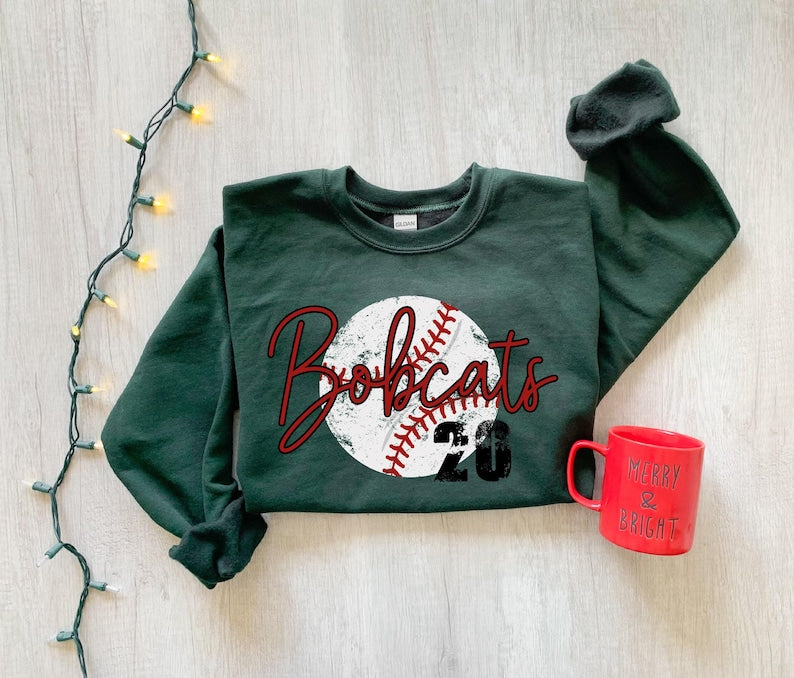 Personalized Baseball Sweatshirt, Baseball Team Name & Number Shirt, Game Day Shirt, Custom Baseball Team Shirt, Baseball Jersey Number