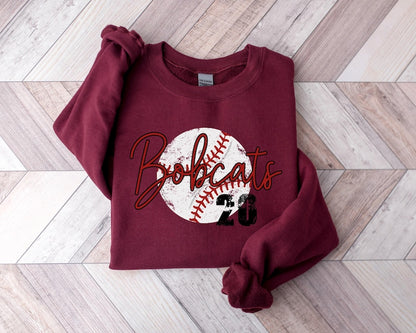Personalized Baseball Sweatshirt, Baseball Team Name & Number Shirt, Game Day Shirt, Custom Baseball Team Shirt, Baseball Jersey Number