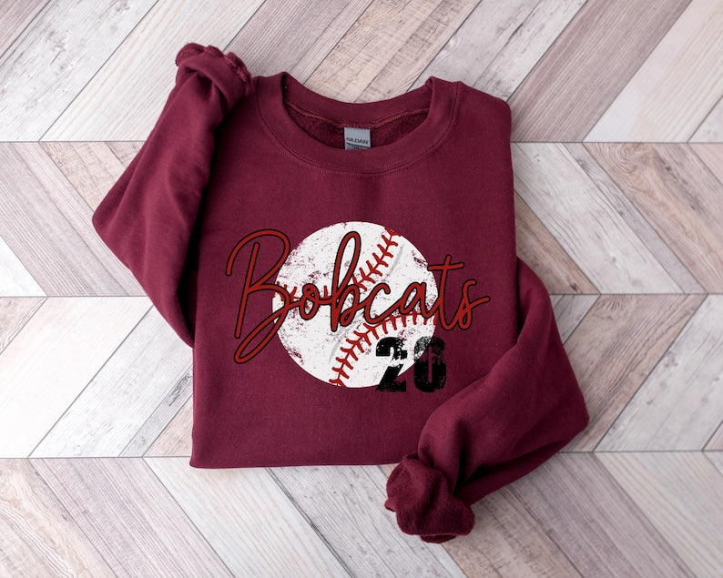 Personalized Baseball Sweatshirt, Baseball Team Name & Number Shirt, Game Day Shirt, Custom Baseball Team Shirt, Baseball Jersey Number