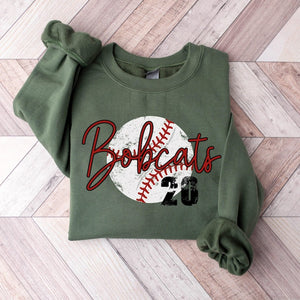 Personalized Baseball Sweatshirt, Baseball Team Name & Number Shirt, Game Day Shirt, Custom Baseball Team Shirt, Baseball Jersey Number