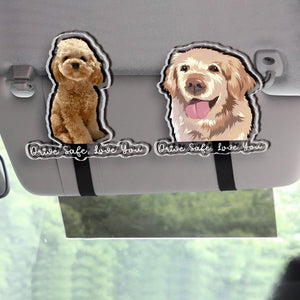 Personalized Valentine's Day Gift For Him Dog Dad, Custom Pet Photo Portrait Car Visor Clip, Pet Lovers Gift, Dog Mom Gift, Loss Of Dog Gift