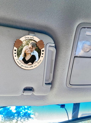 Personalized Valentine's Day Gift For Him, Custom Photo Car Visor Clip, Boyfriend Husband Gifts, Custom Drive Safe Sun Visor Picture Clip