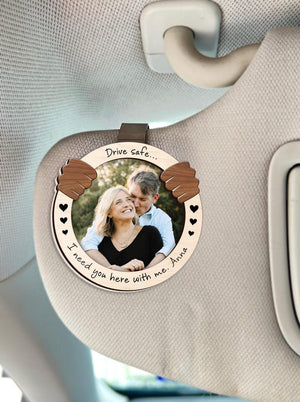 Personalized Valentine's Day Gift For Him, Custom Photo Car Visor Clip, Boyfriend Husband Gifts, Custom Drive Safe Sun Visor Picture Clip