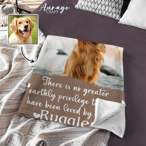 Personalized Pet Memorial Photo Blanket, Customized Dog Cat Photo Throws, Pet Face Photo Memory Gift For Dog Cat Lovers, Custom Pet Blanket