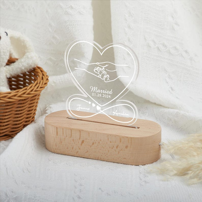 Personalized Infinity Love Night Light,Customized Night Light With Name,Wedding Gifts for Couple,Anniversary Gift,Valentine's Gift for Her
