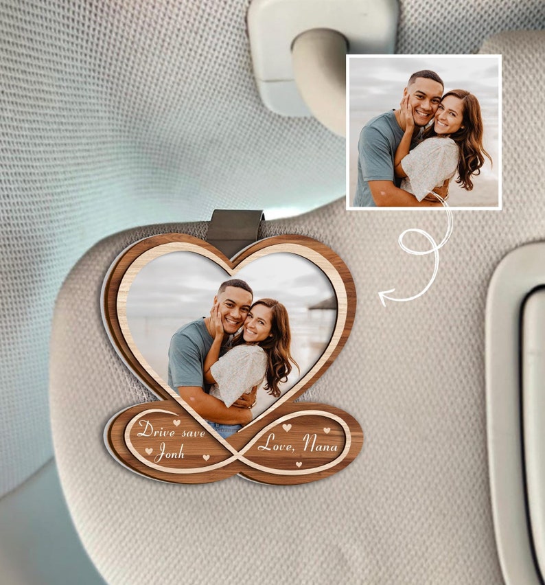Personalized Valentine's Day Gift For Him, Custom Photo Car Visor Clip, Boyfriend Husband Gifts, Custom Drive Safe Sun Visor Picture Clip